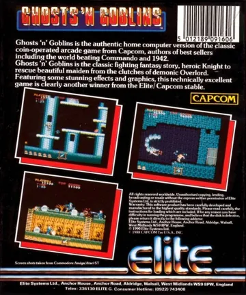 Ghosts 'N' Goblins box cover back